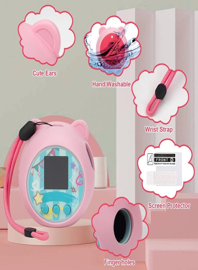 YouKnow Silicone Case Compatible with Punirunes Interactive Digital Toy, Protective Skin Sleeve for Punirunes Virtual Electronic Pets Accessories (Case Only) (Pink) - Image 3